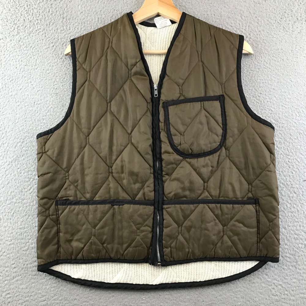 Vintage Hollofil 808 Quilted Vest LGE 42-44 Insulated Workwear Hunting Outdoors